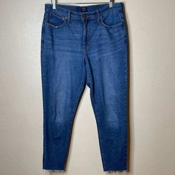 J. Crew Denim - J.Crew Jeans Womens Tag Size 30 High Rise Skinny Unhemmed Medium Wash Denim